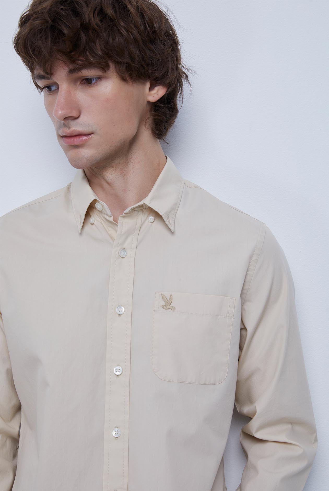 BIRD LOGO SIGNATURE LONG SLEEVE POPLIN SHIRT