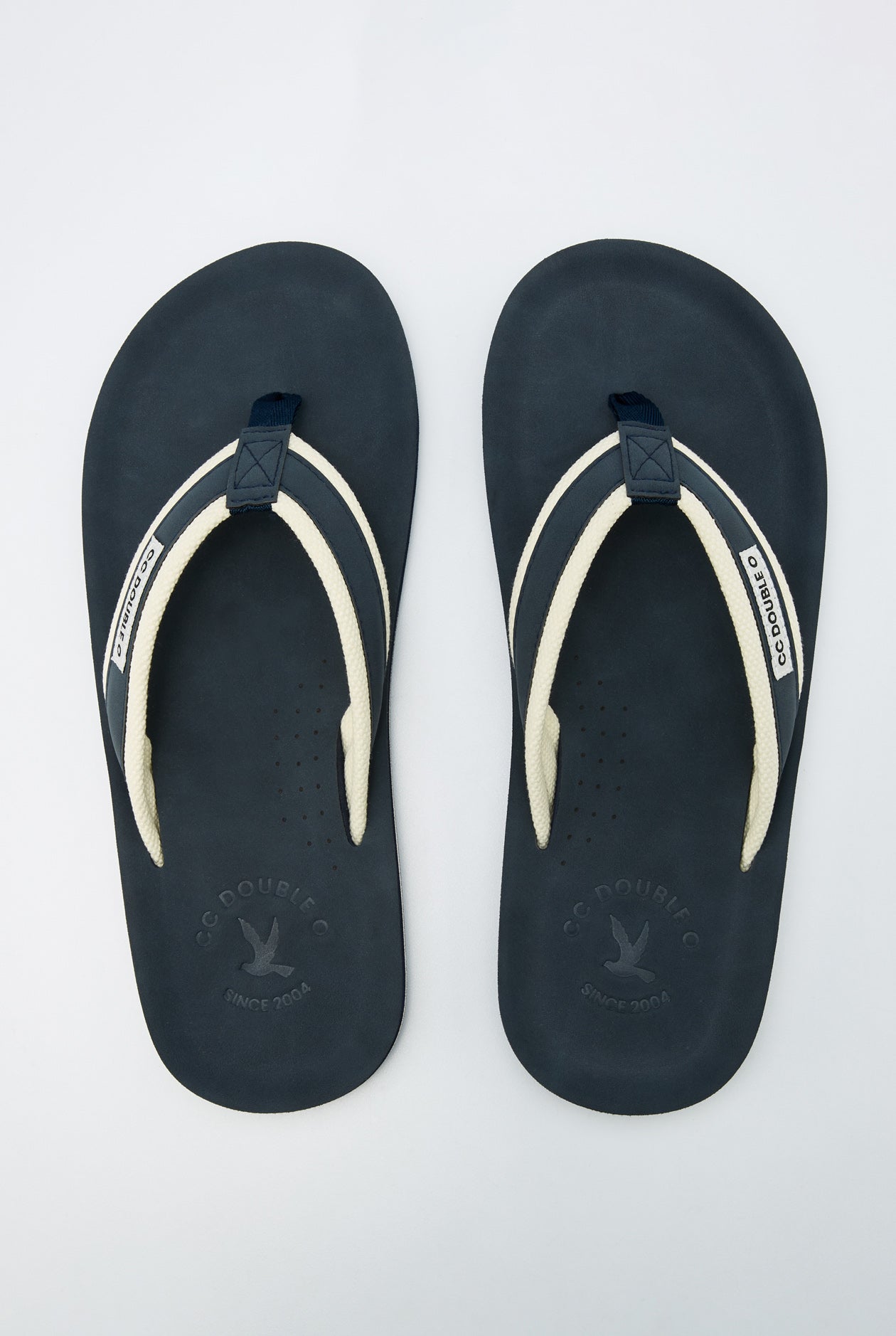 CONTRAST STRAP LOGO SLIDE SANDALS