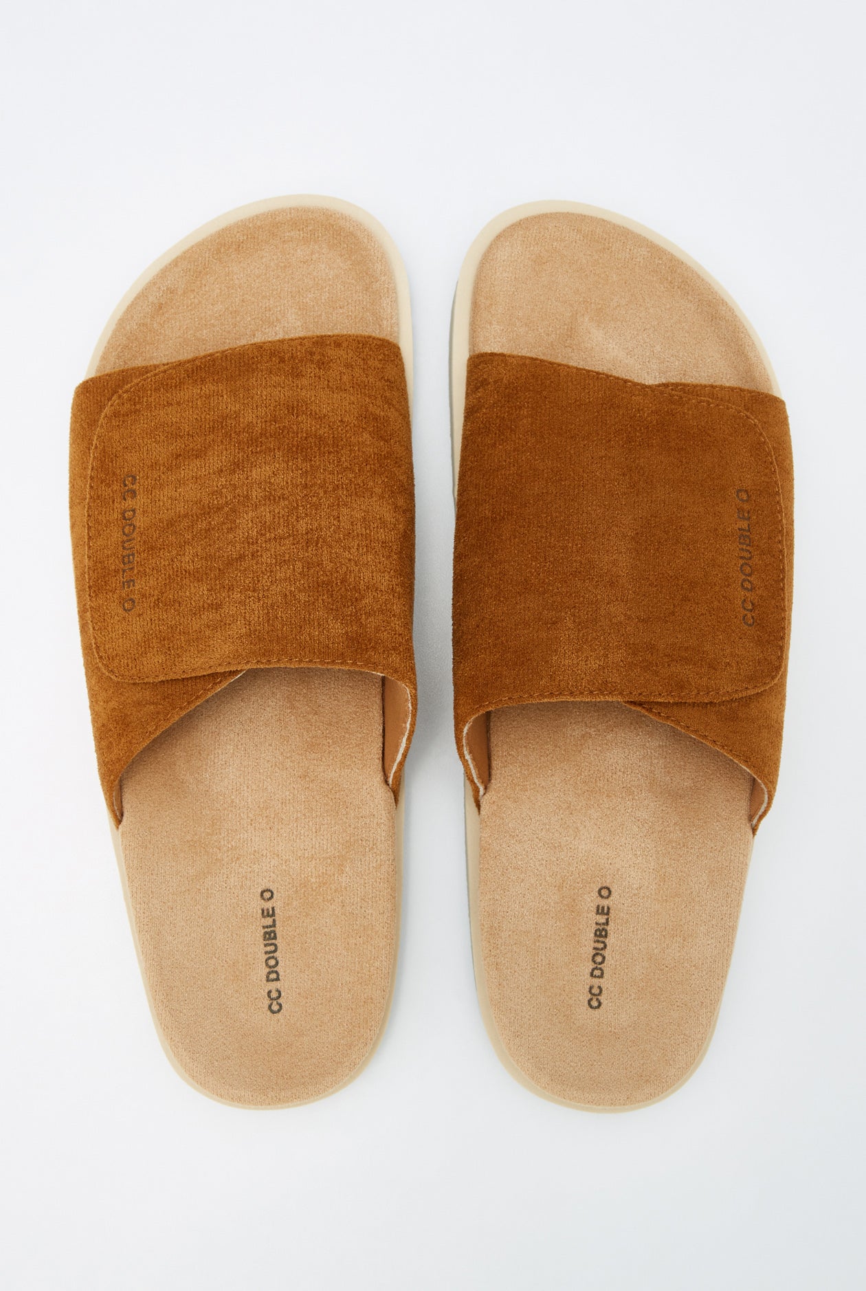 SAUDADE VELCRO STRAP LOGO SLIDE SANDALS