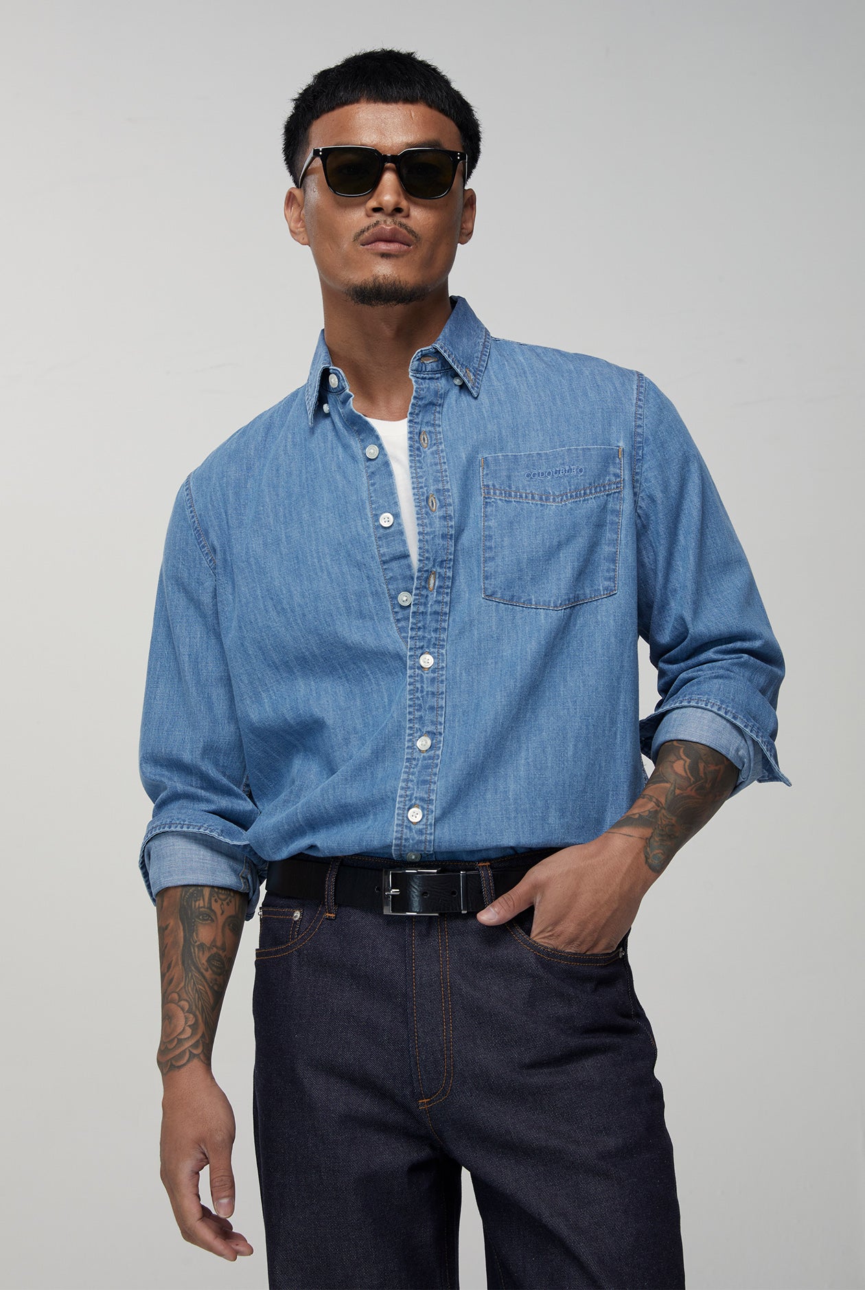 VINTAGE LONG SLEEVE DENIM SHIRT