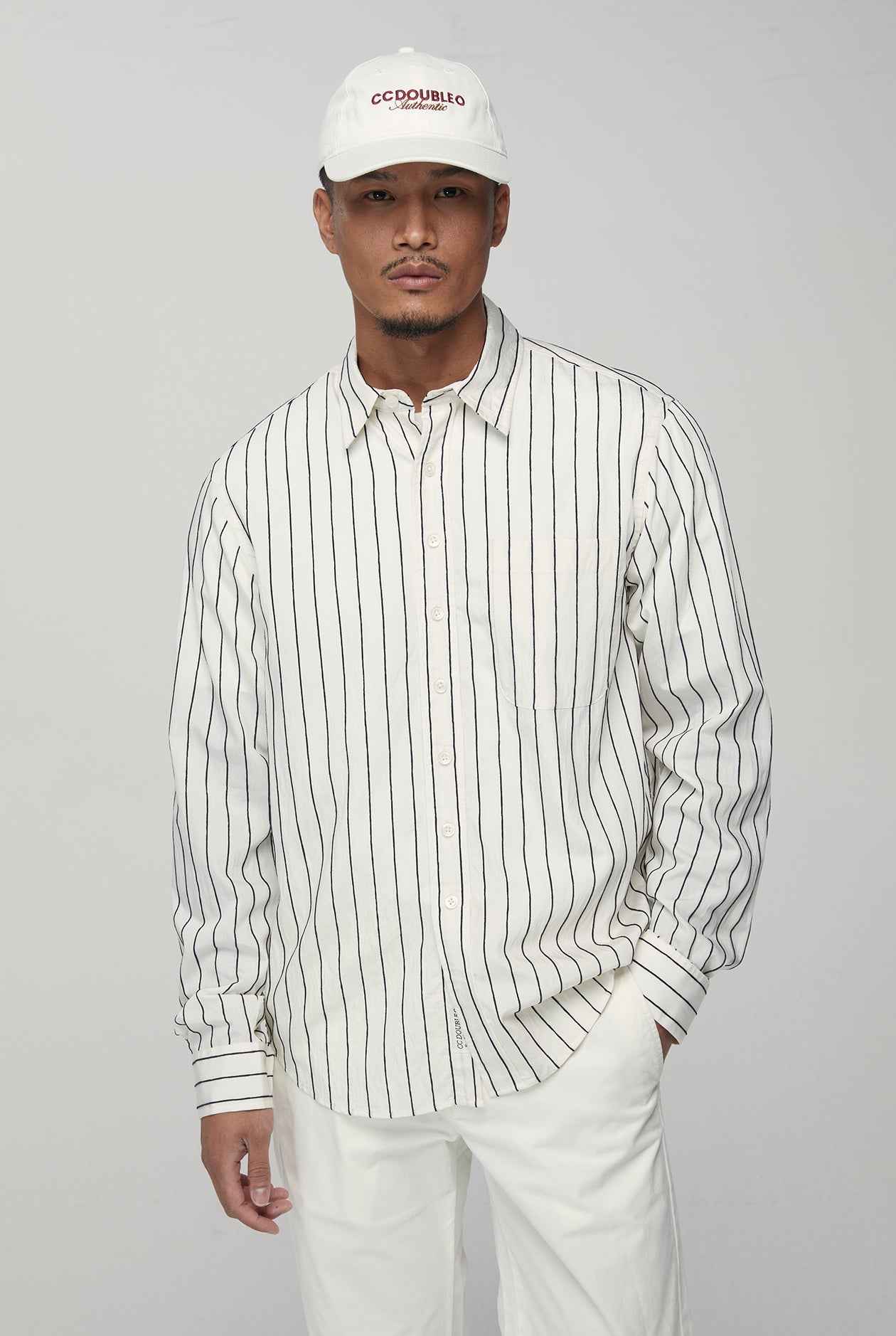 VERTICAL STRIPED LONG SLEEVE SHIRT