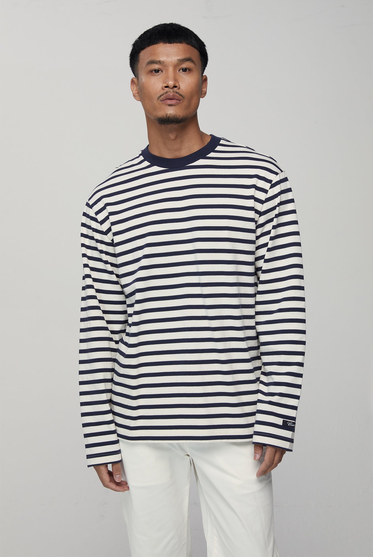BLACK STRIPED LONG SLEEVE TEE