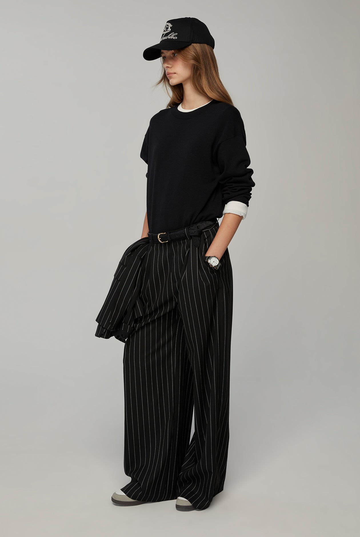 PINSTRIPE STRAIGHT PANTS