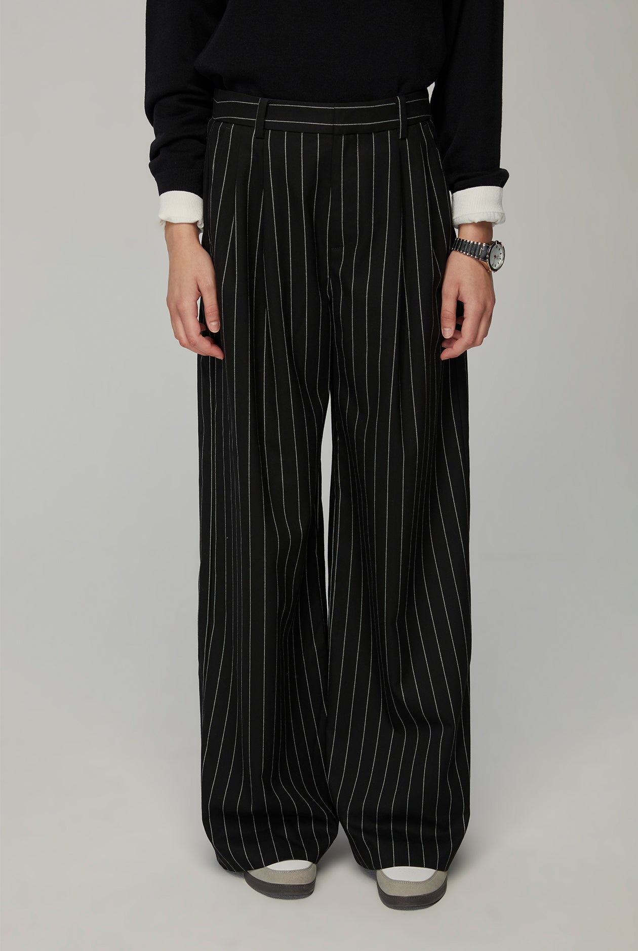 PINSTRIPE STRAIGHT PANTS