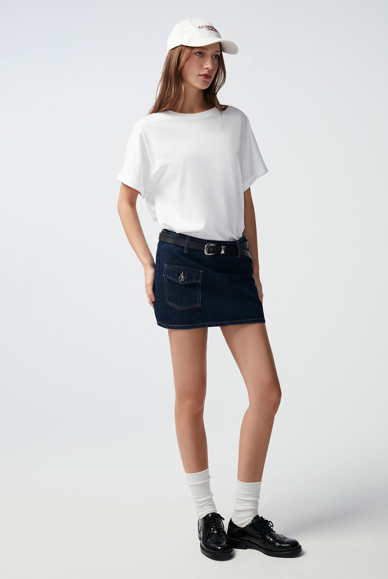 MID-RISE DENIM SKIRT