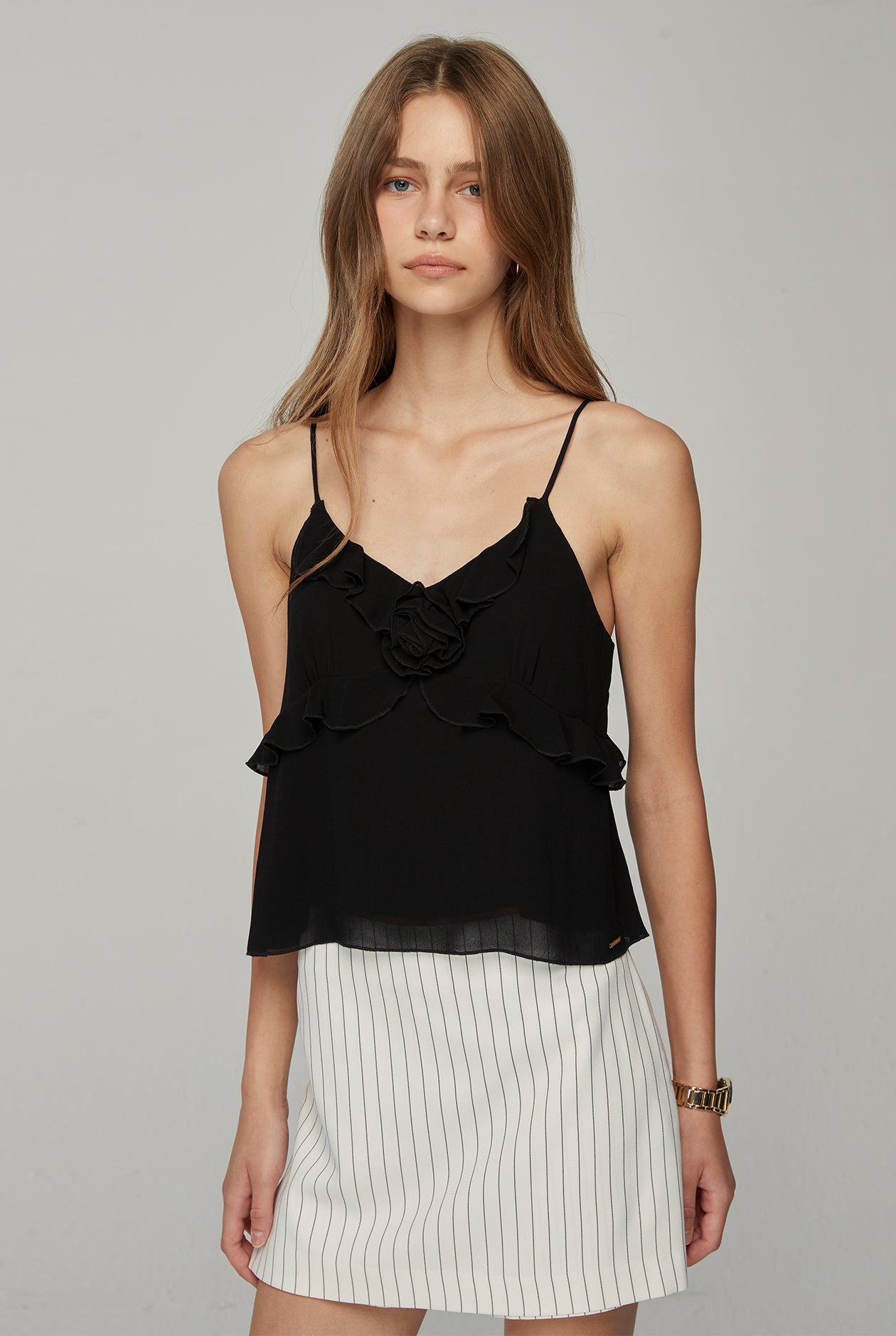 RUFFLE CROP CAMISOLE