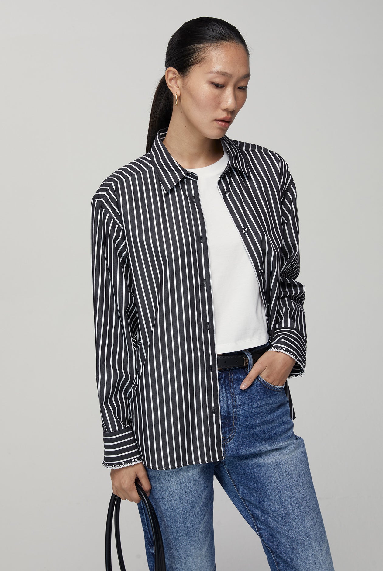 OVERSIZED LONG SLEEVE STRIPED SHIRT
