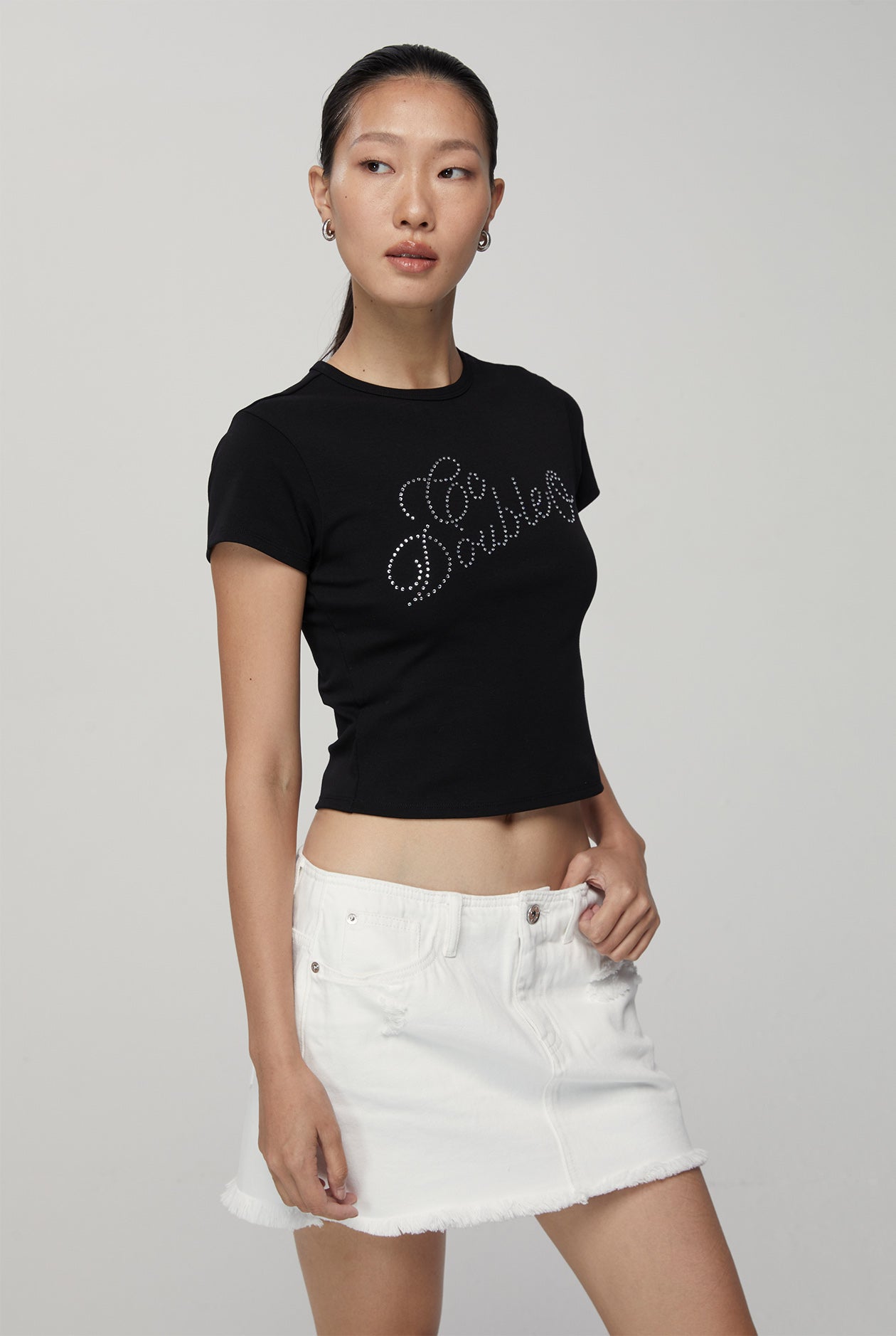 RHINESTONE EMBELLISHED BABY TEE