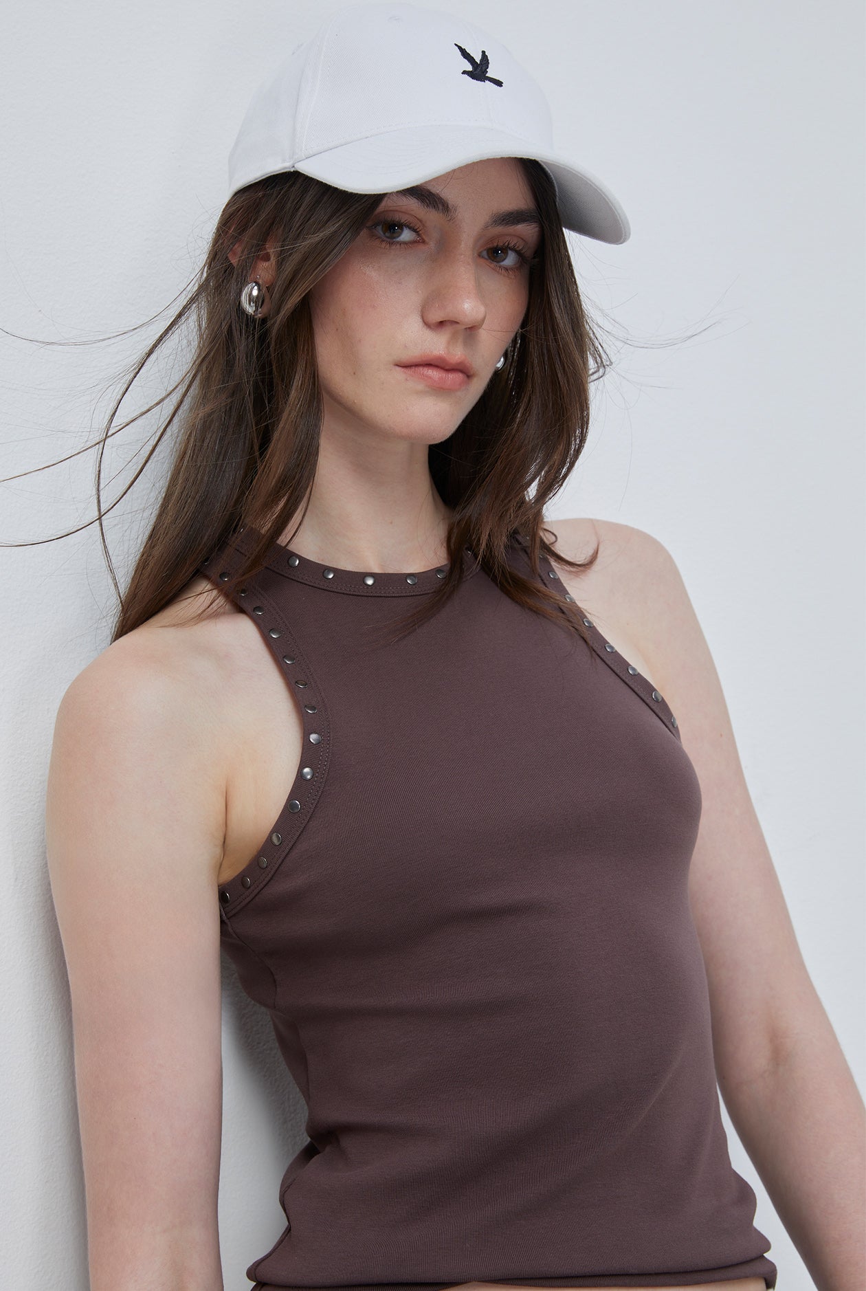 STUDDED RACERBACK TANK TOP