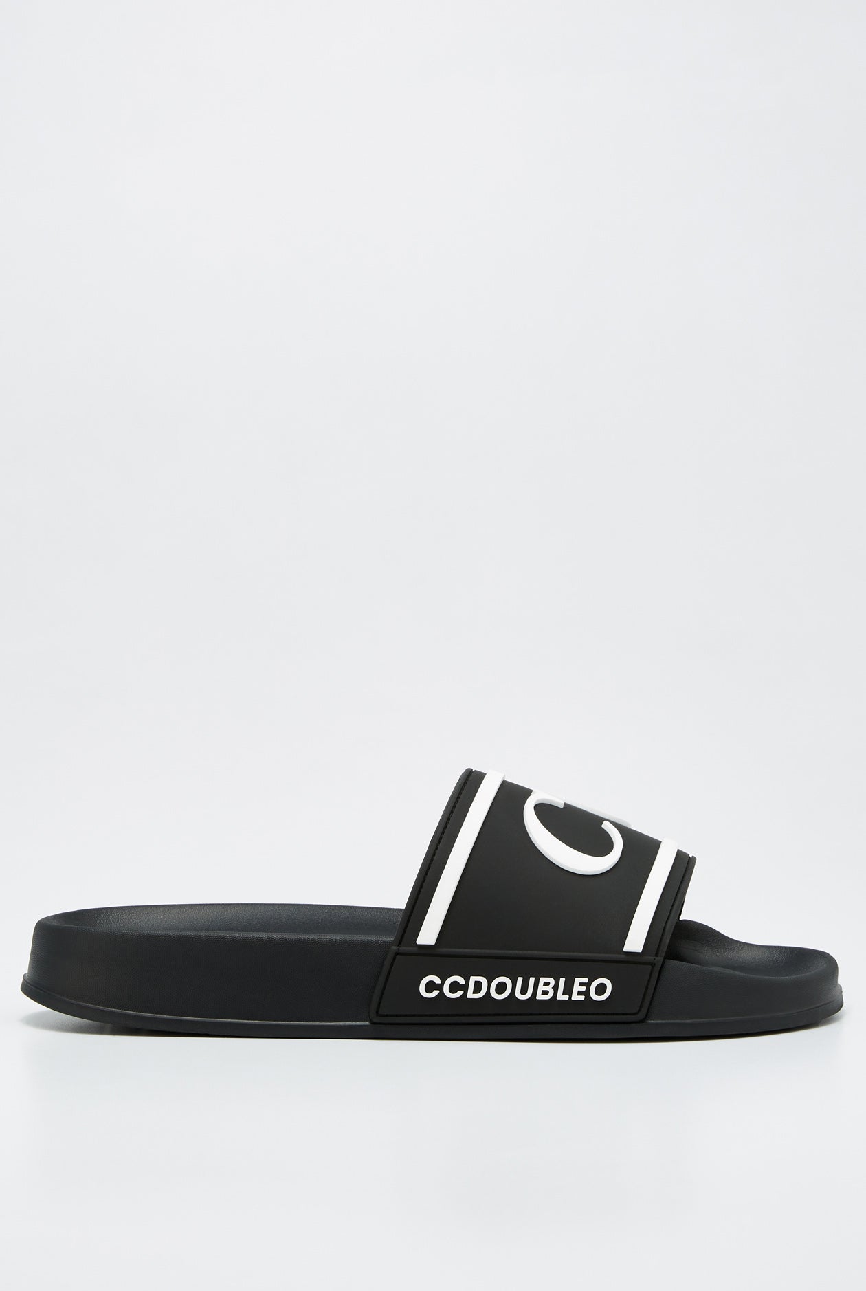 CCOO EMBOSSED LOGO SLIDE SANDALS