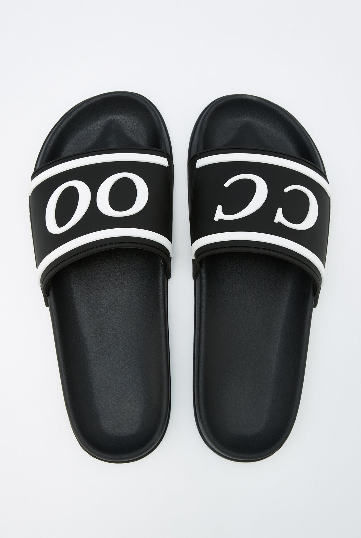 CCOO EMBOSSED LOGO SLIDE SANDALS