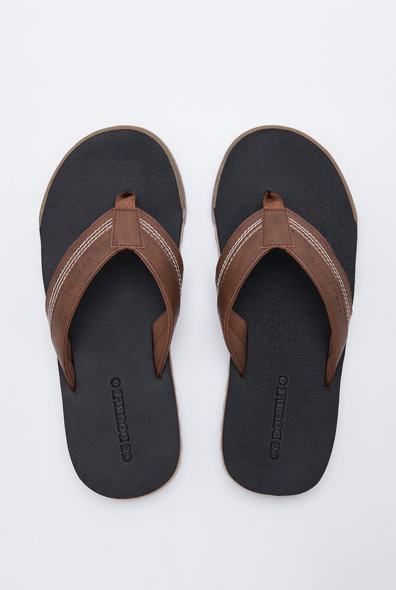 CONTRAST STRAP LOGO FLIP FLOPS