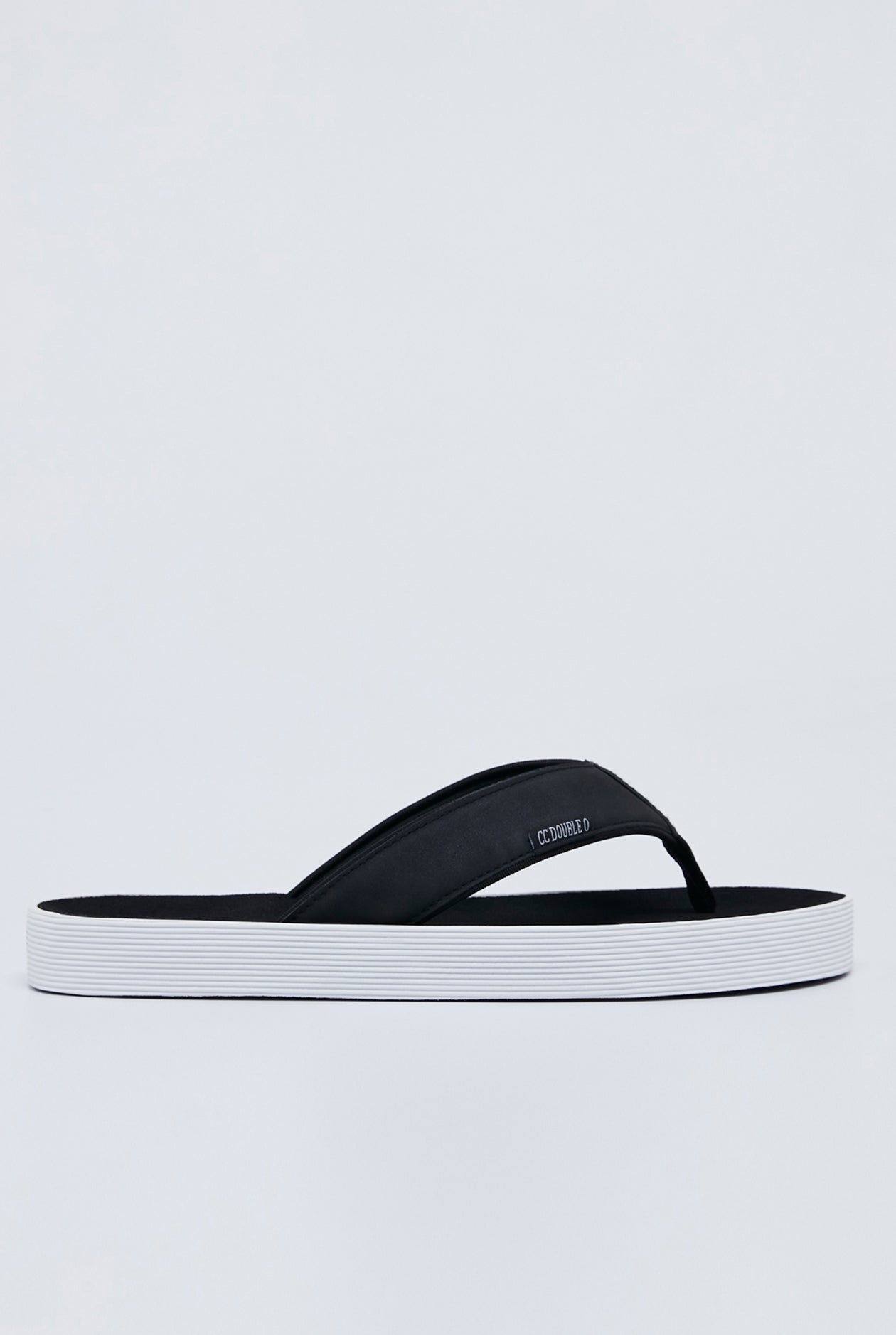 ALL BLACK CONTRAST LOGO FLIP FLOPS