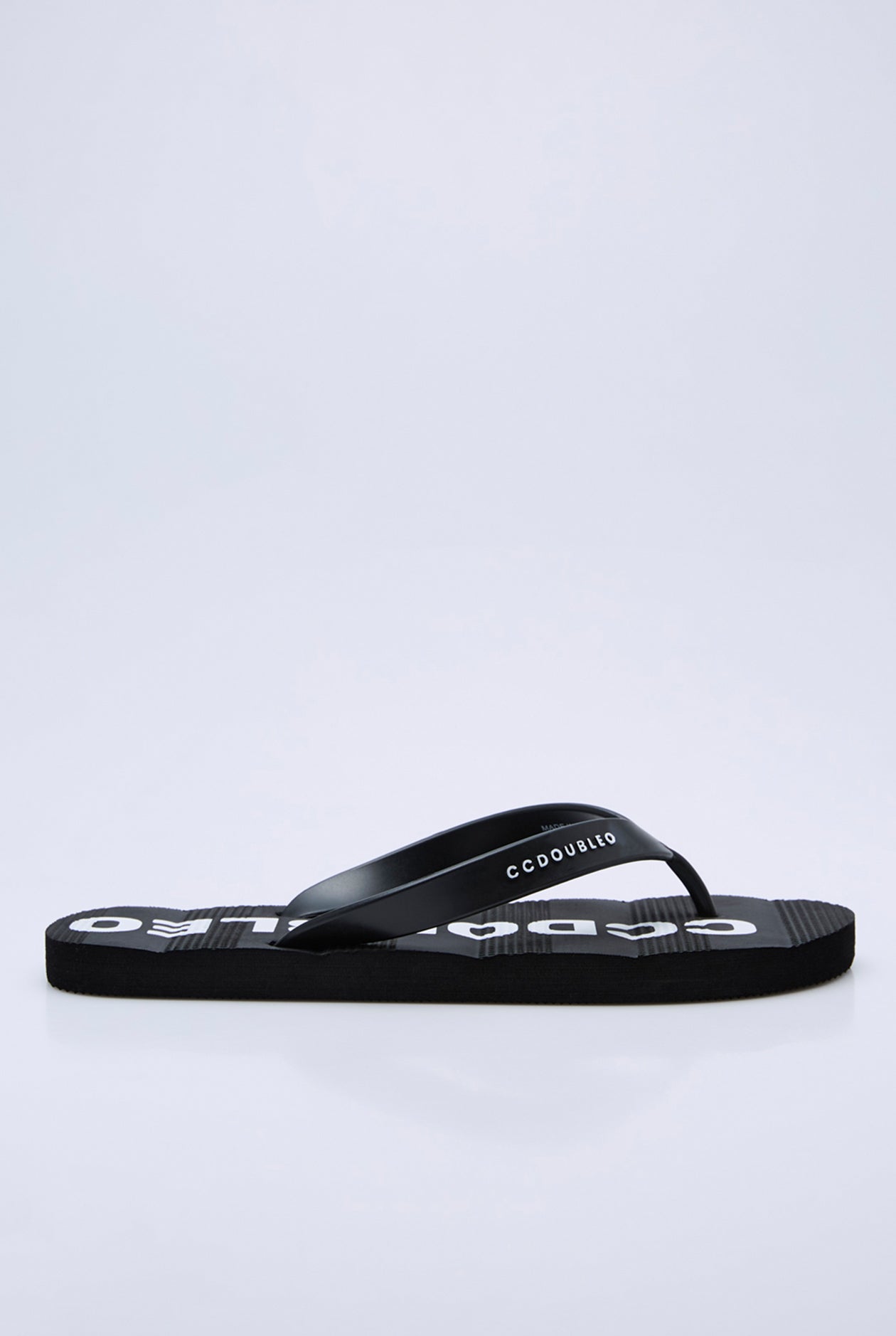 WHITE N WHITE CONTRAST LARGE LOGO FLIP FLOPS