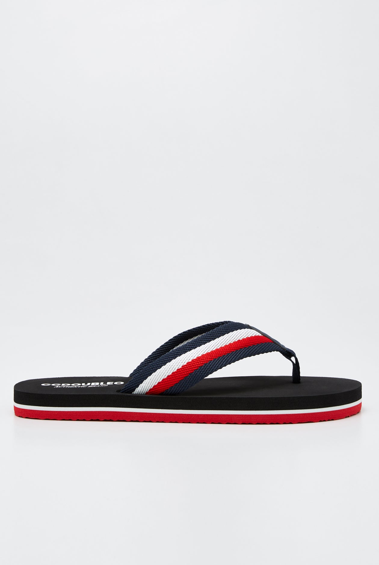 CONTRAST STRAP LOGO FLIP FLOPS