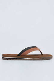 PU LEATHER LOGO STRAP FLIP FLOPS