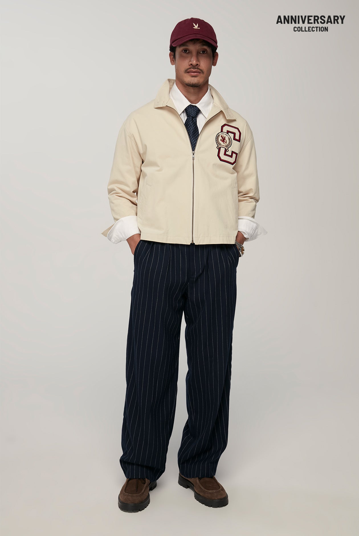 20th ANNIVERSARY VERTICAL STRIPED BAGGY PANTS
