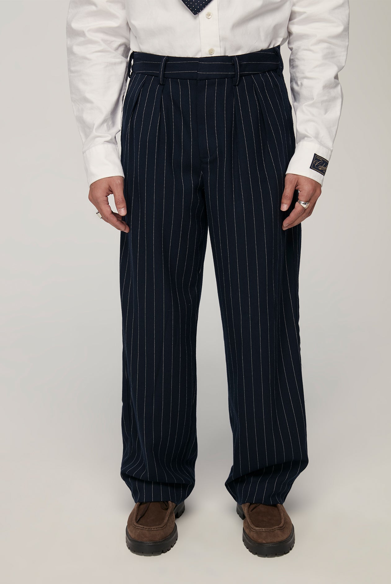 20th ANNIVERSARY VERTICAL STRIPED BAGGY PANTS