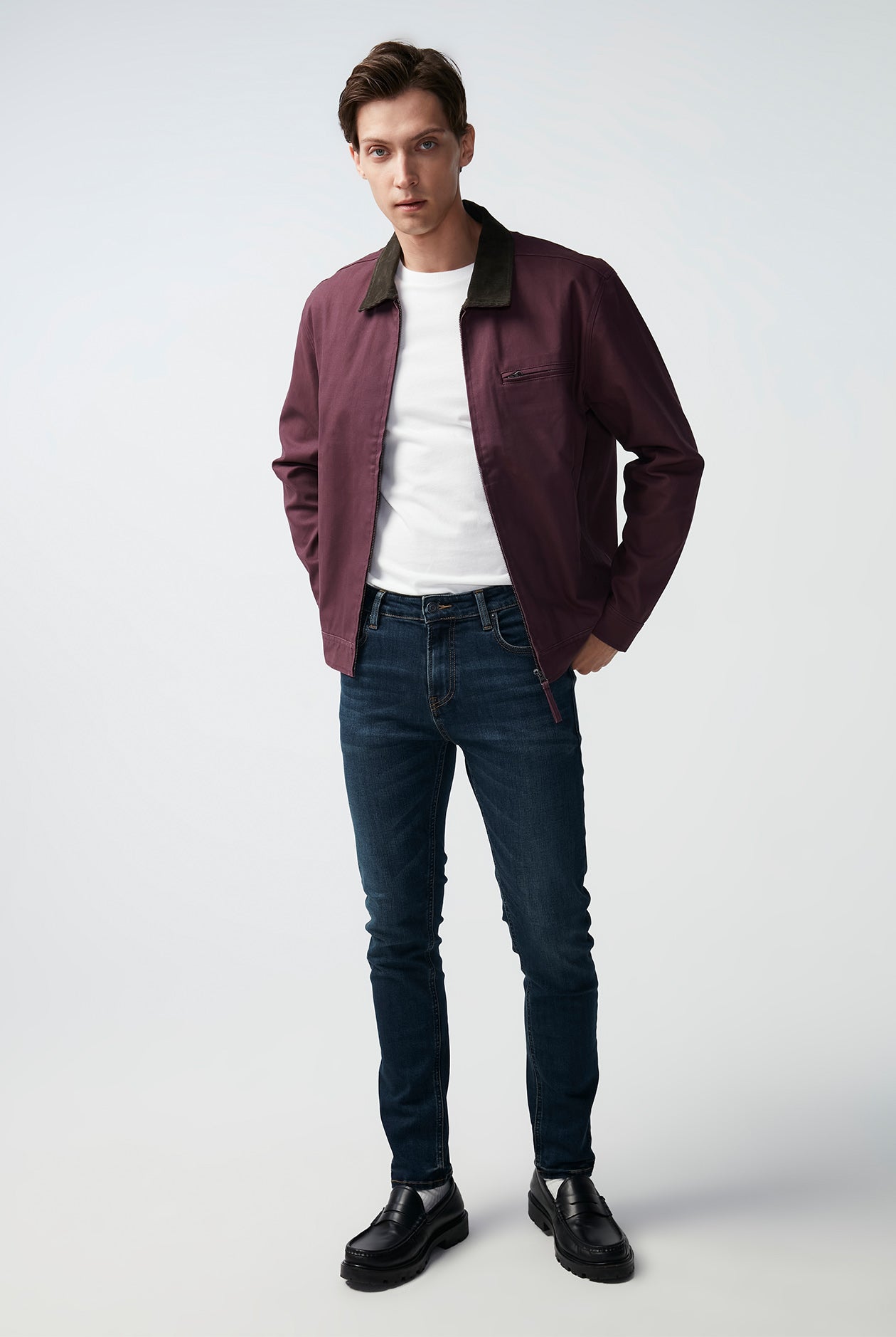 DARK BLUE WASH SKINNY JEANS