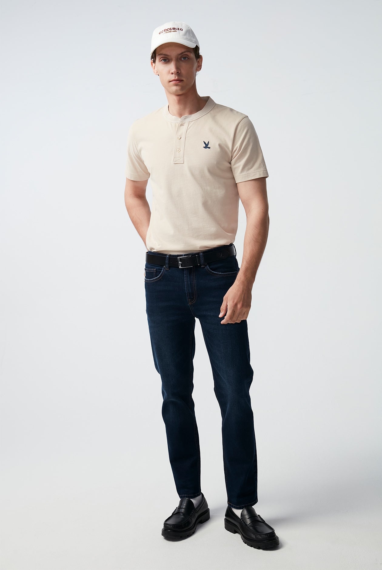 DARK BLUE WASH SLIM FIT JEANS