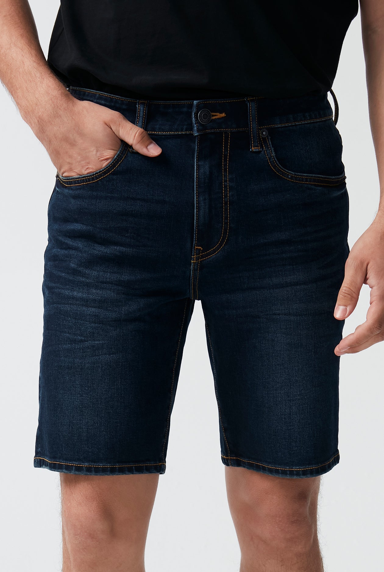 DARK BLUE WASH SLIM SHORT JEANS