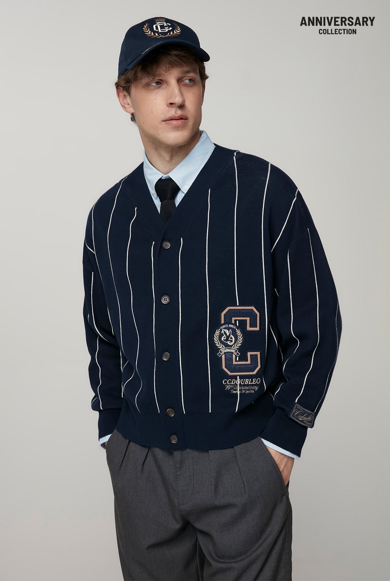 20th ANNIVERSARY "C" ICONIC STRIPED CARDIGAN