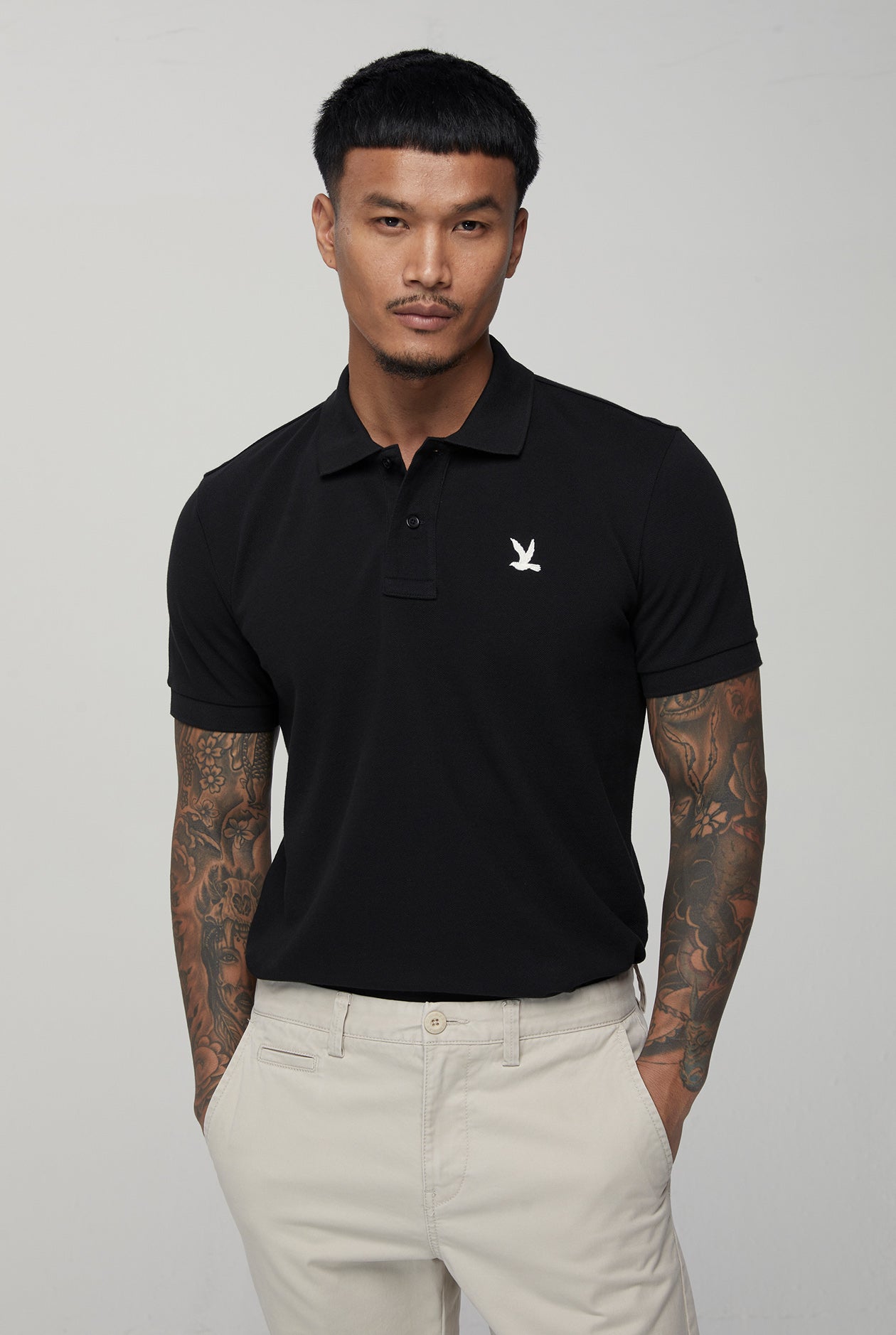 CONTRAST BIRD LOGO SIGNATURE POLO