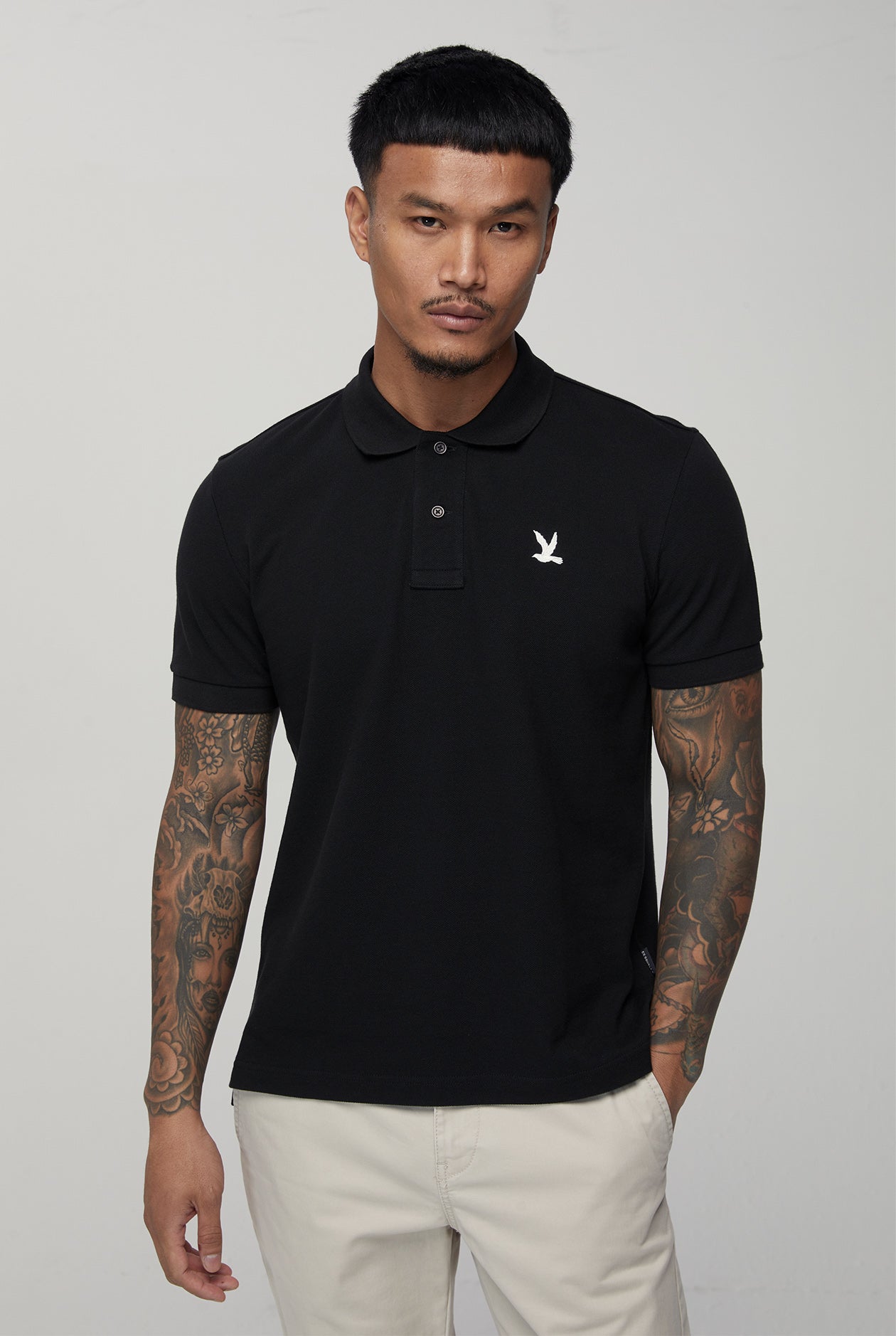 CONTRAST BIRD LOGO SIGNATURE POLO