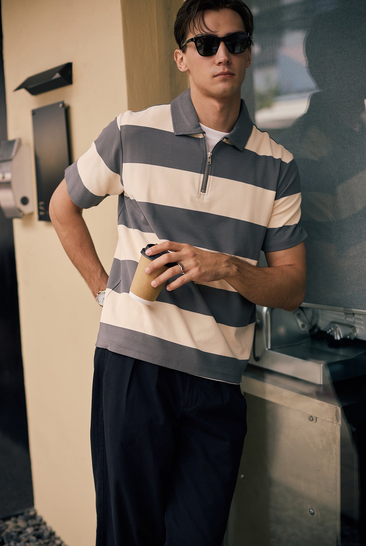 STRIPED RELAXED-FIT POLO SHIRT