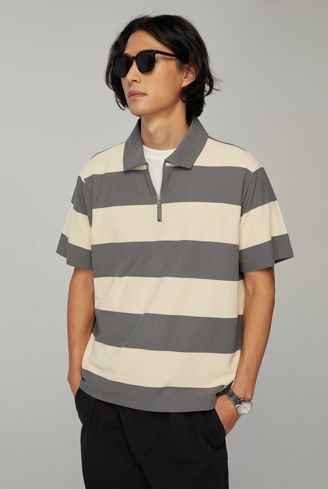 STRIPED RELAXED-FIT POLO SHIRT