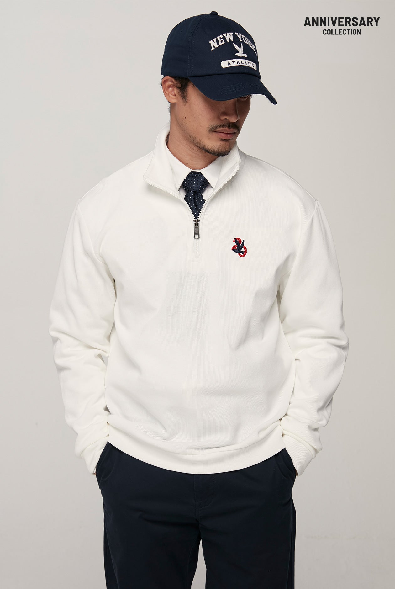 20th ANNIVERSARY BIRD LOGO HALF-ZIP SWEATSHIRT