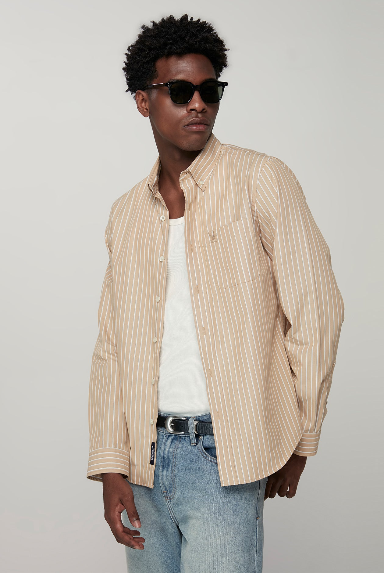 BIRD LOGO SIGNATURE STRIPED POPLIN SHIRT
