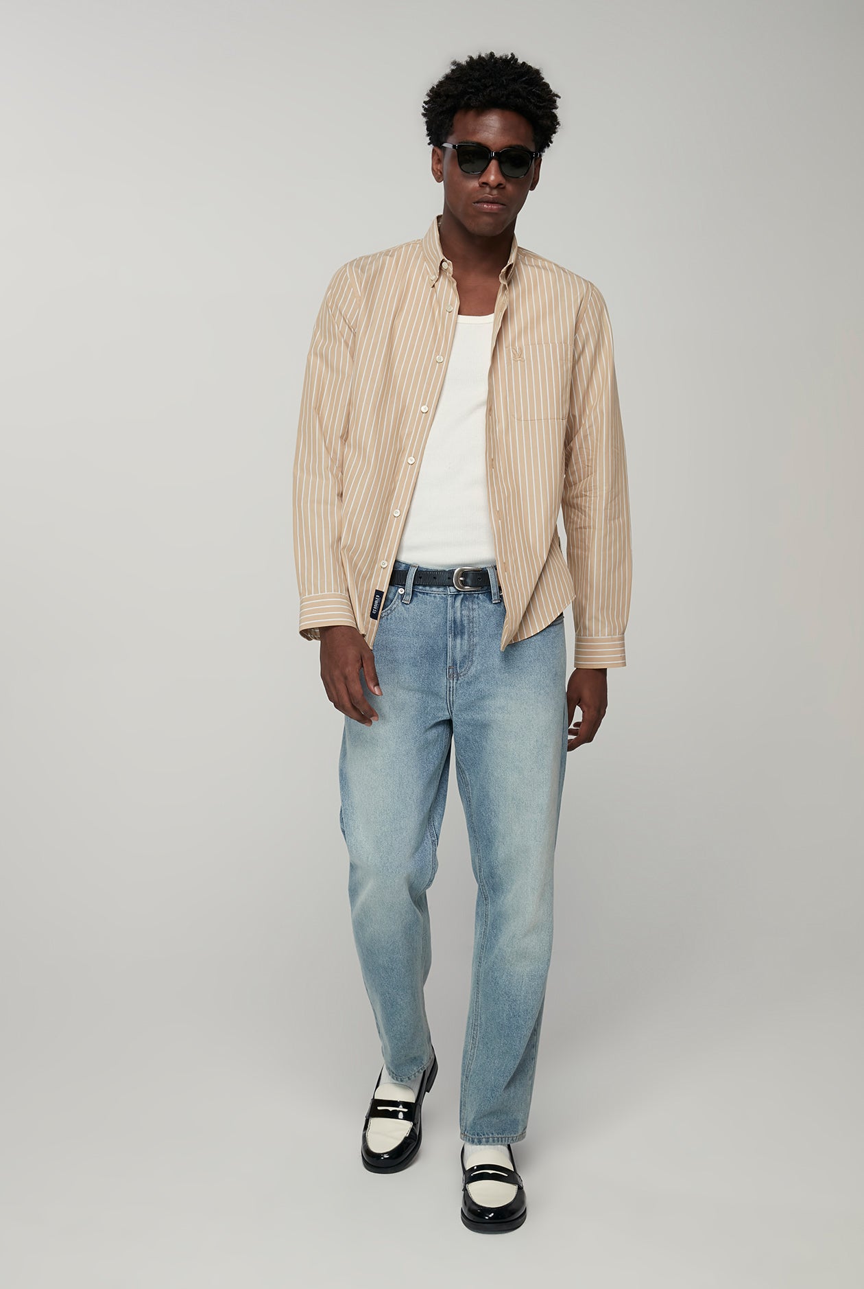 BIRD LOGO SIGNATURE STRIPED POPLIN SHIRT