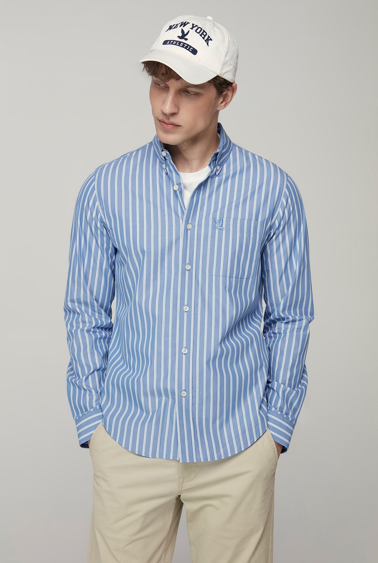 BIRD LOGO SIGNATURE STRIPED POPLIN SHIRT