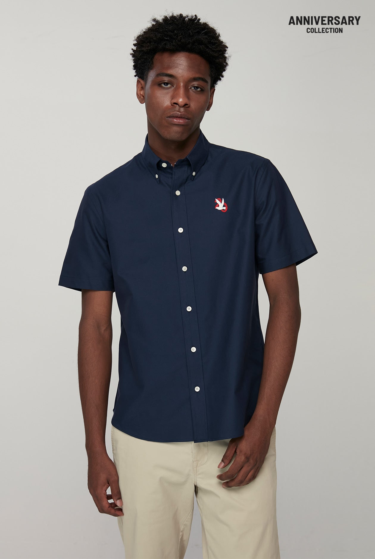 20th ANNIVERSARY CONTRAST BIRD LOGO SHORT SLEEVE SHIRT