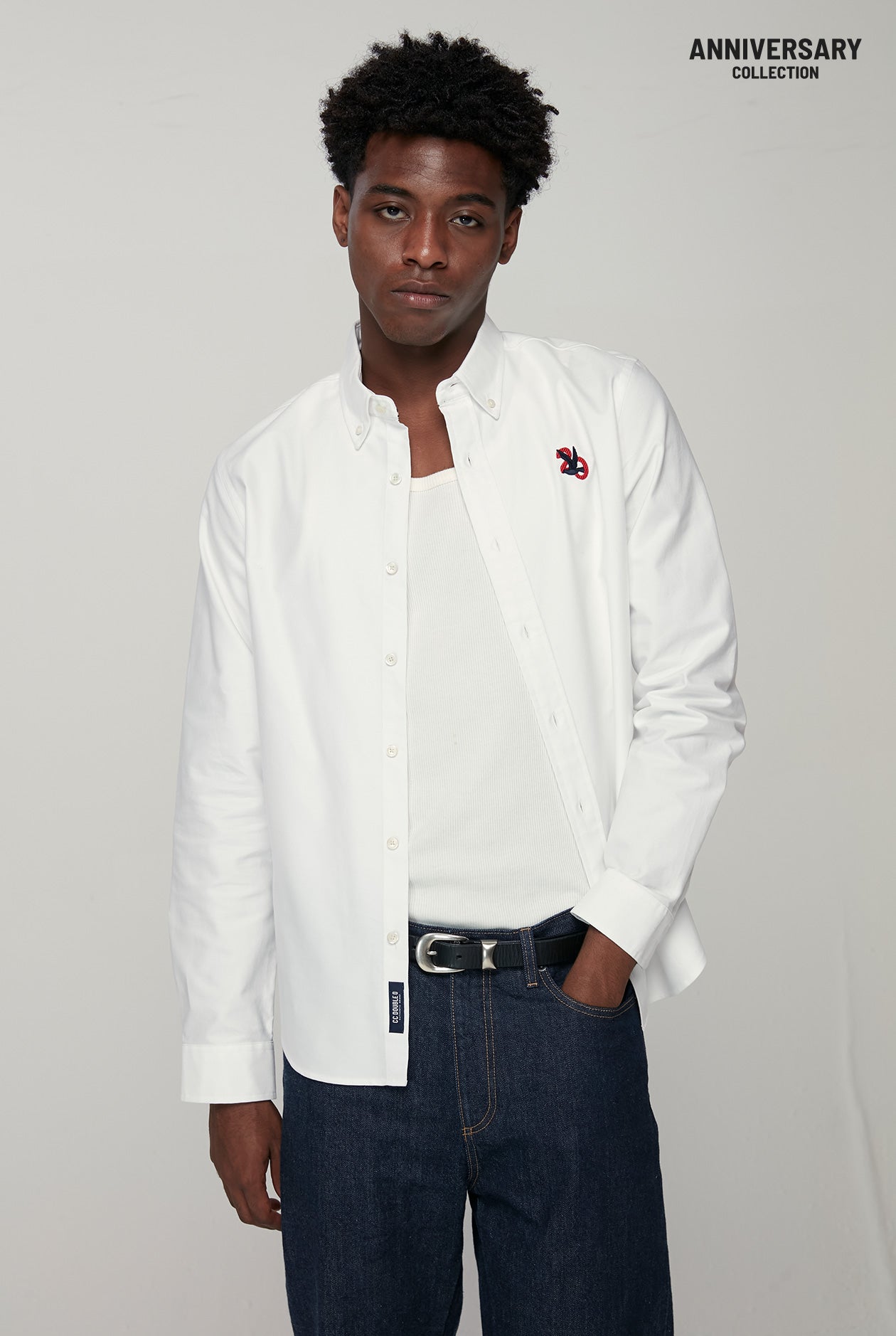 20th ANNIVERSARY CONTRAST BIRD LOGO LONG SLEEVE SHIRT