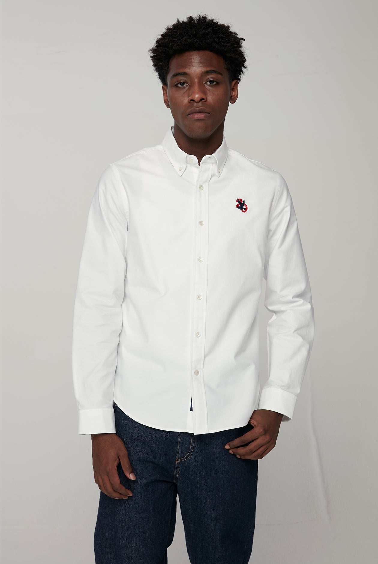 20th ANNIVERSARY CONTRAST BIRD LOGO LONG SLEEVE SHIRT