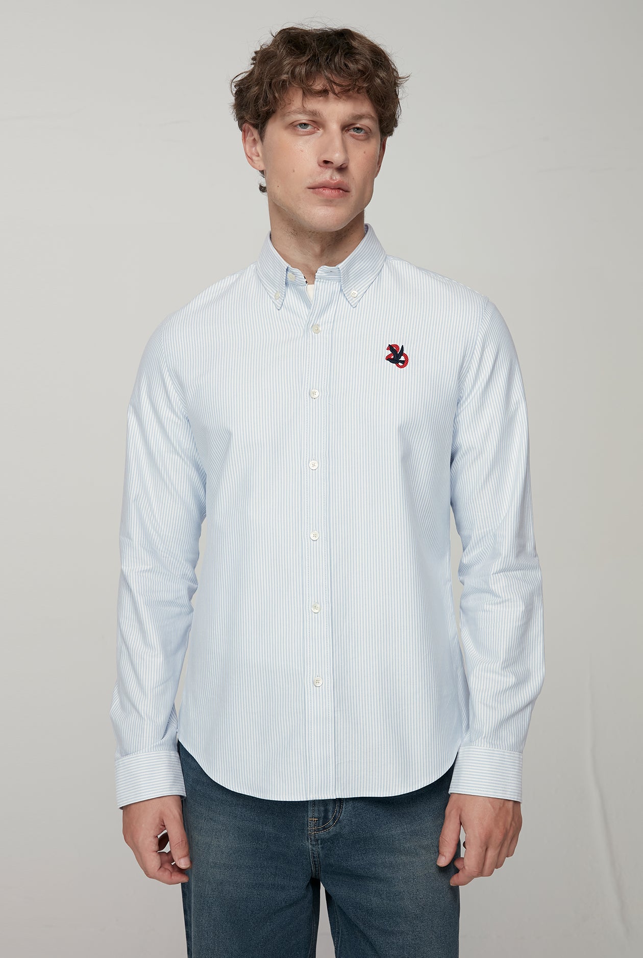 20th ANNIVERSARY STRIPED LONG SLEEVE OXFORD SHIRT