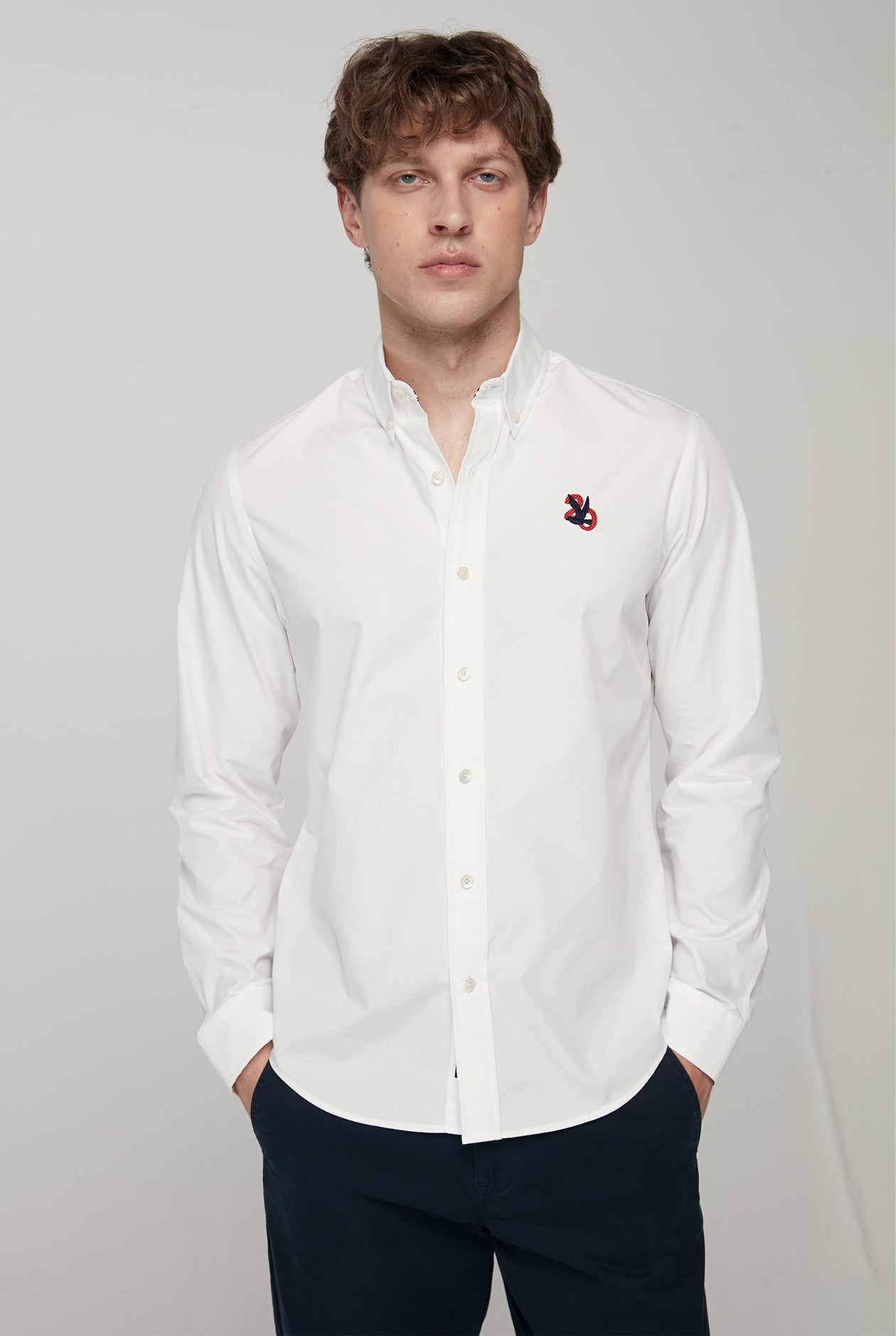 20th ANNIVERSARY BIRD LOGO LONG SLEEVE POPLIN SHIRT