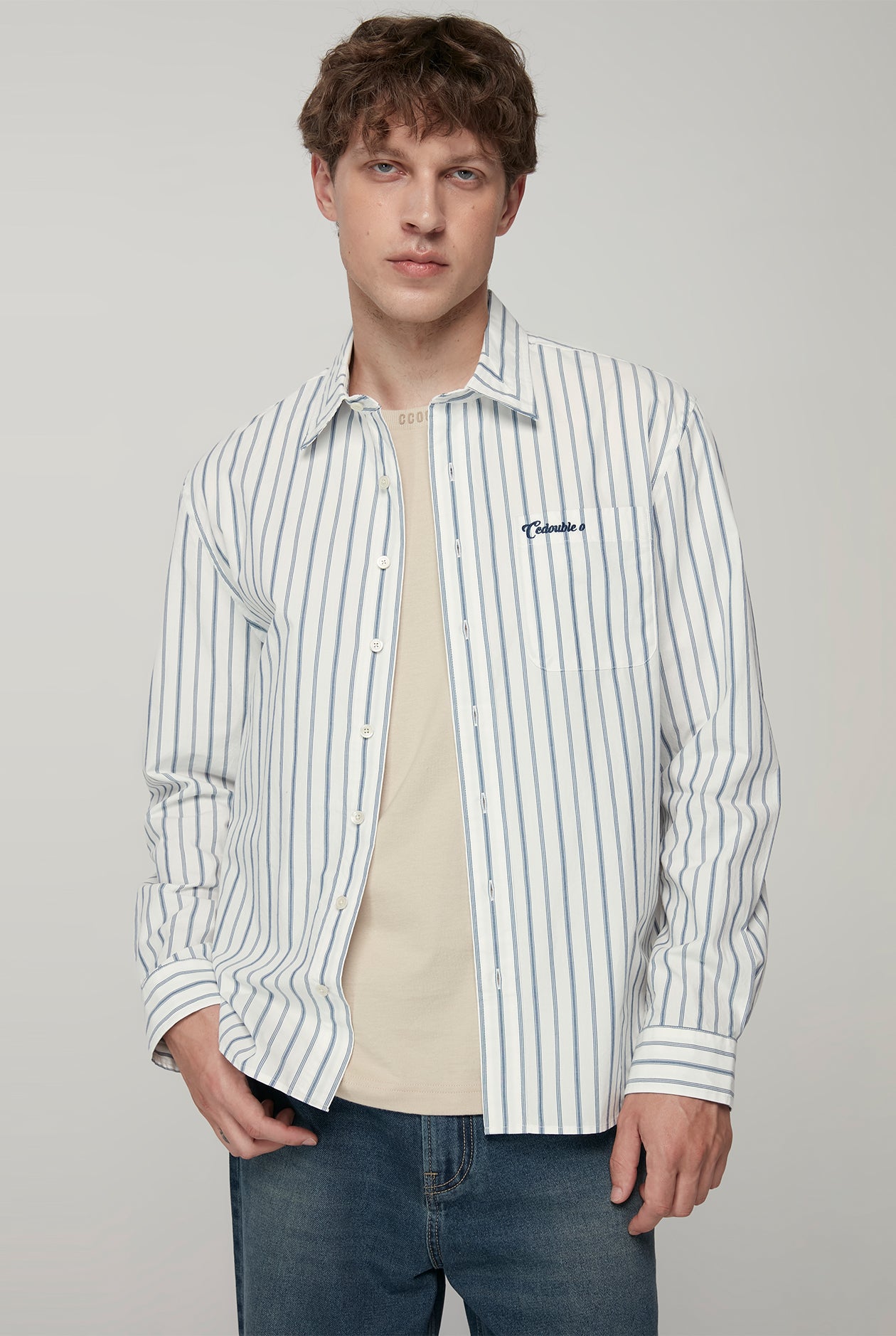 VERTICAL STRIPED LONG SLEEVE SHIRT