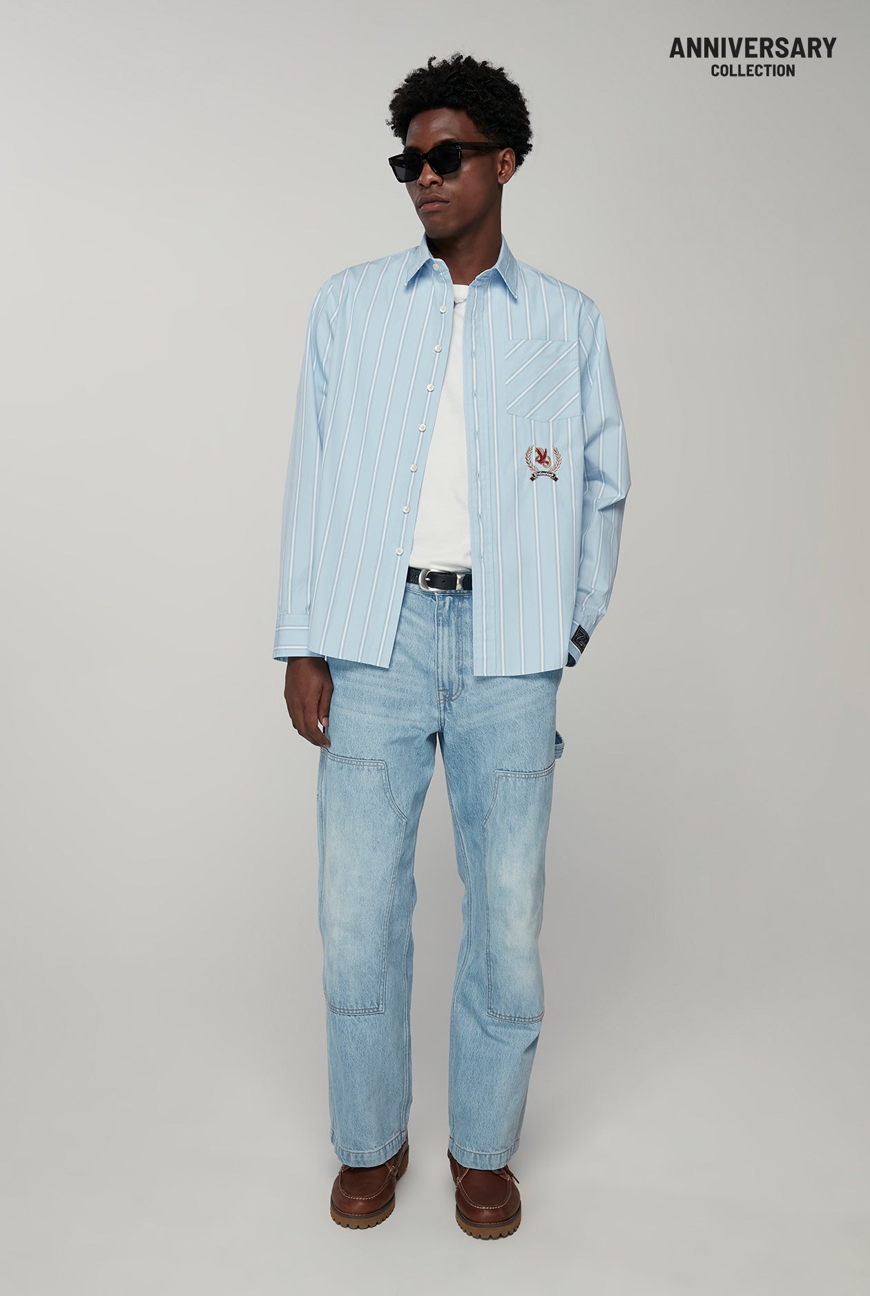 20th ANNIVERSARY BIRD LOGO STRIPED LONG SLEEVE SHIRT