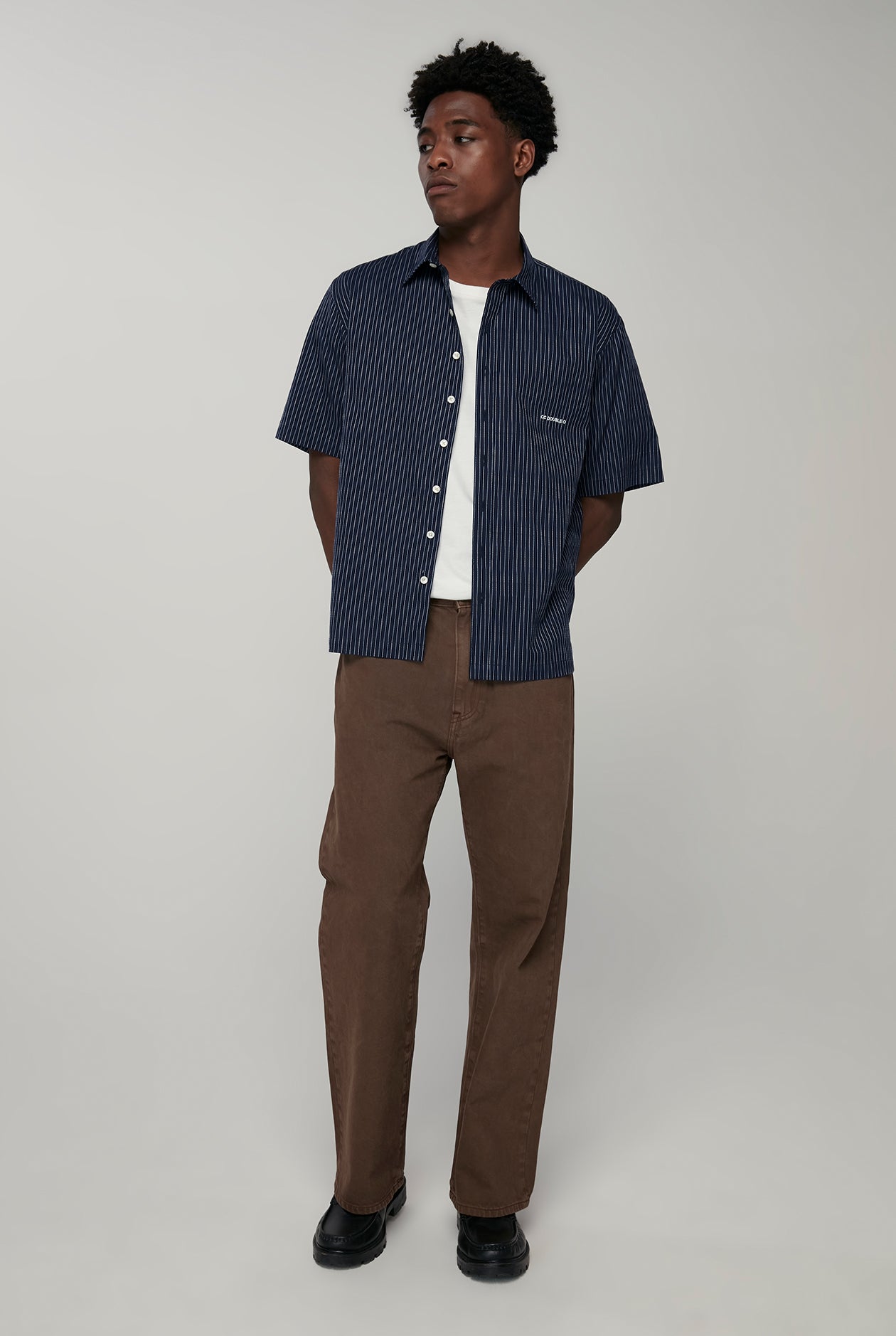 JACQUARD STRIPED SHORT SLEEVE SHIRT