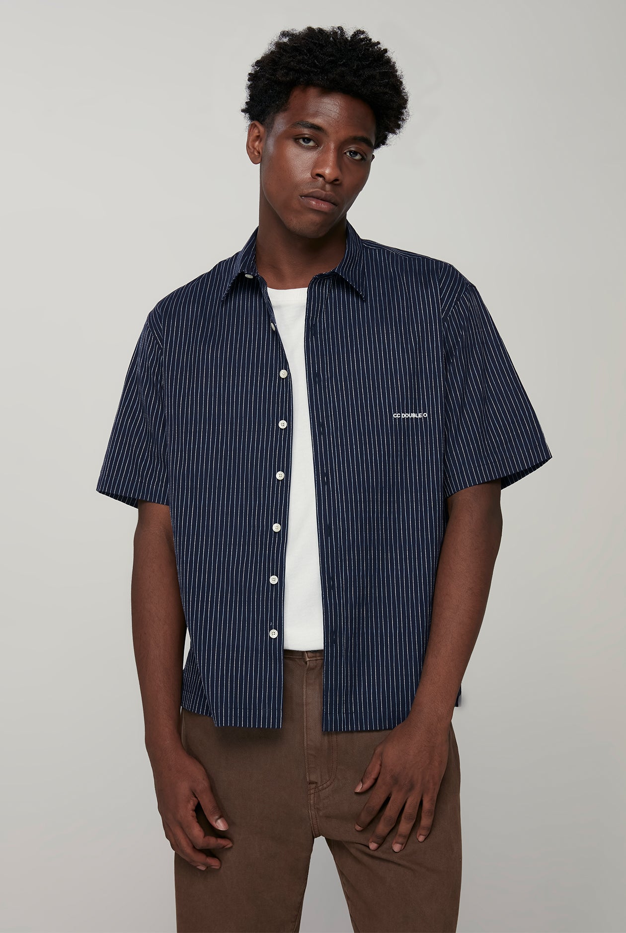 JACQUARD STRIPED SHORT SLEEVE SHIRT
