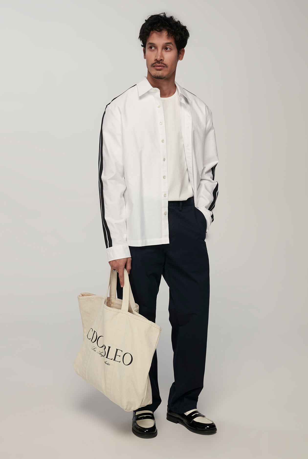 CONTRAST SIDE STRIPED OXFORD SHIRT