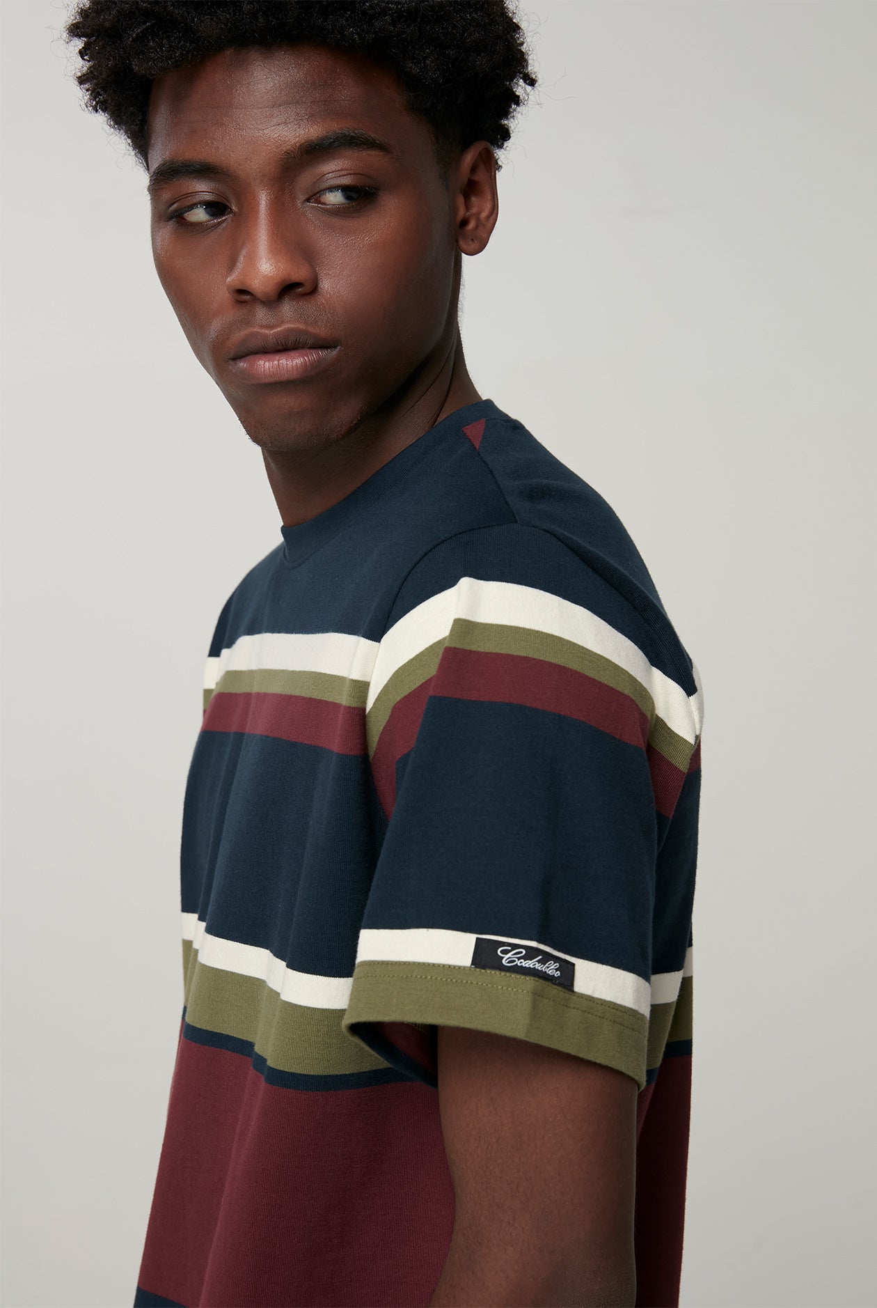 TRI COLOR STRIPED TEE