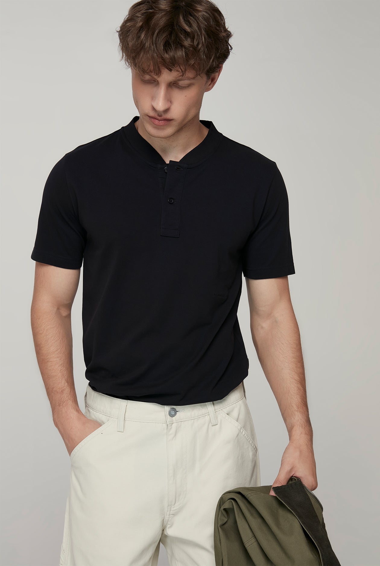 PIQUE HENLEY SHORT SLEEVE TEE