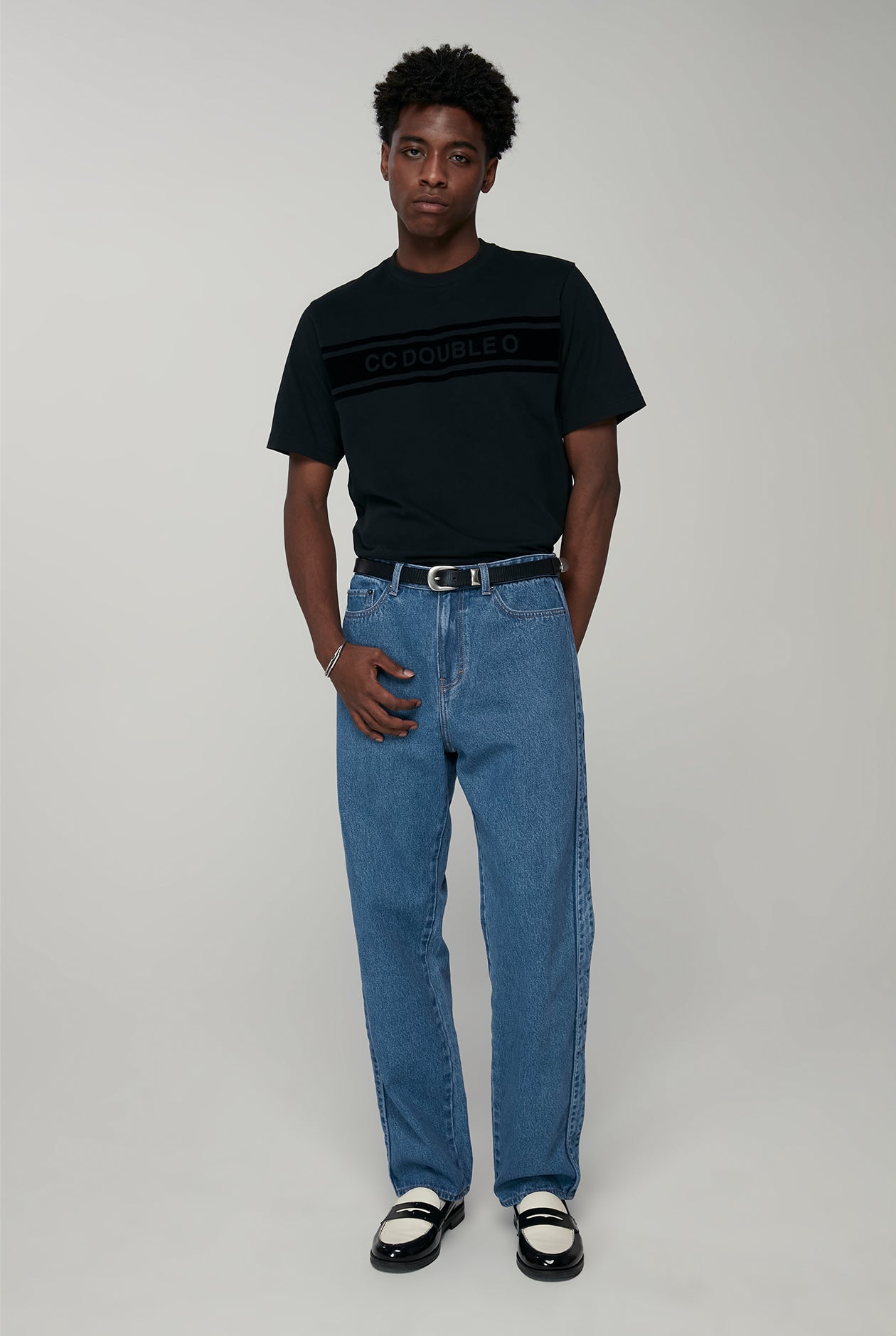 VELVET CHEST BORDER TEE