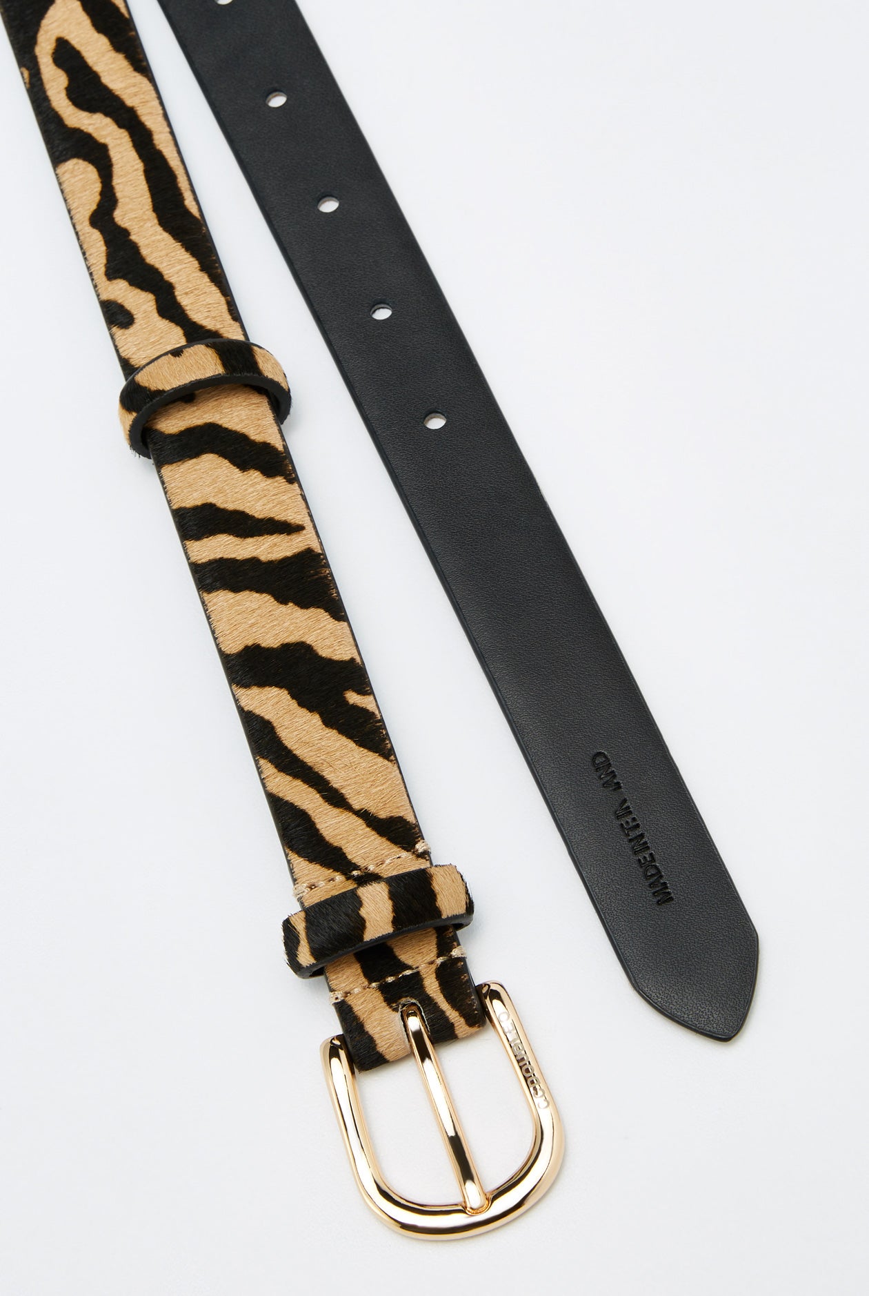LEOPARD PRINTED CALF HAIR BELT
