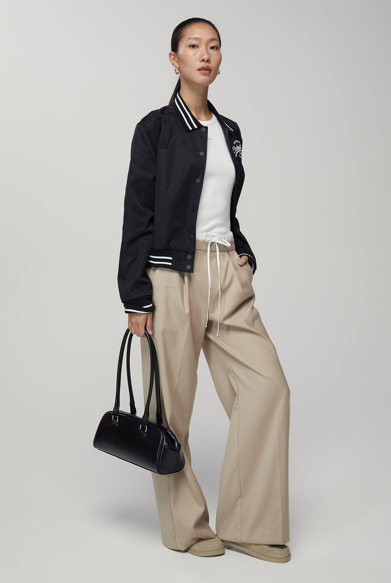 DOUBLE WAIST WIDE LEG PANTS