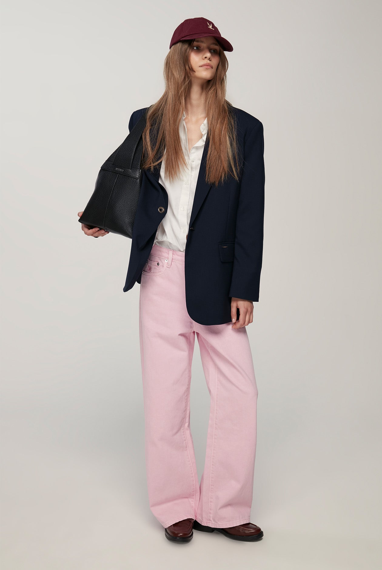 STRIPED CORDUROY BAGGY PANTS